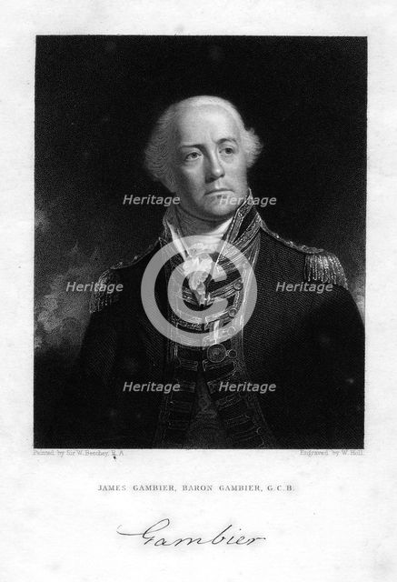 Admiral James Gambier (1756-1833), 1st Baron Gambier, 1837.Artist: W Holl