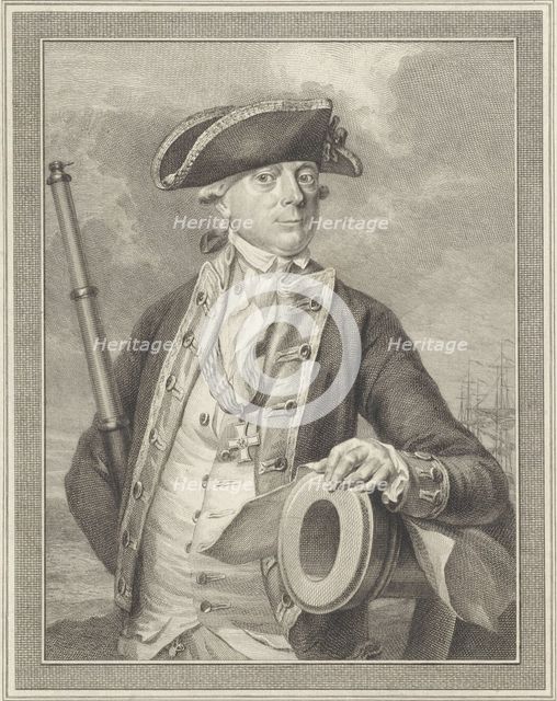 Admiral Jan Hendrik van Kinsbergen (1735-1819), Count of Doggersbank, 1781. Artist: Vinkeles, Reinier (1741-1816)