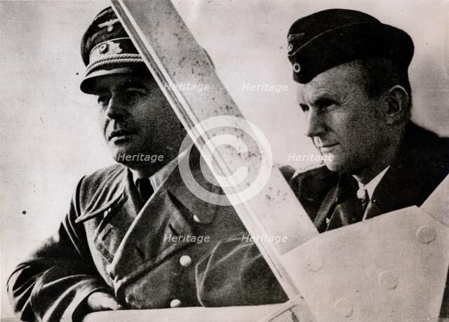 Admiral Karl Dönitz and Reich Minister Albert Speer, Nazi leaders, Berlin, 13 March 1944. Artist: Unknown