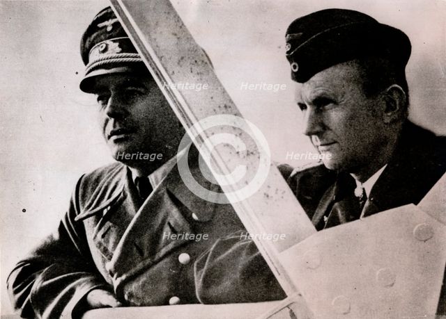 Admiral Karl Dönitz and Reich Minister Albert Speer, Nazi leaders, Berlin, 13 March 1944. Creator: Unknown.