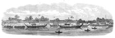 Admiral King's visit to the King of Siam at Bangkok: procession of boats up the river..., 1865. Creator: Unknown