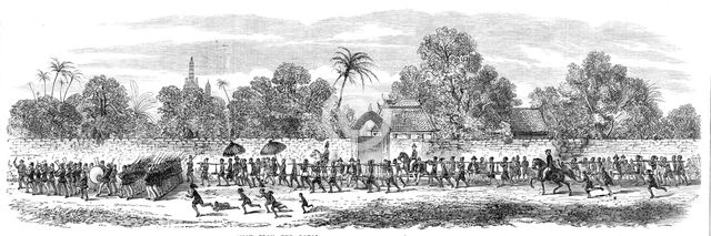 Admiral King's visit to the King of Siam at Bangkok: procession...to the Palace, 1865. Creator: Unknown.