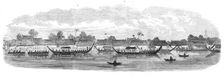 Admiral King's visit to the King of Siam at Bangkok: procession of boats up the river..., 1865. Creator: Unknown