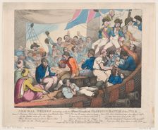 Admiral Nelson Recreating with his Brave Tars after the Glorious Battle of the..., October 20, 1798. Creator: Thomas Rowlandson
