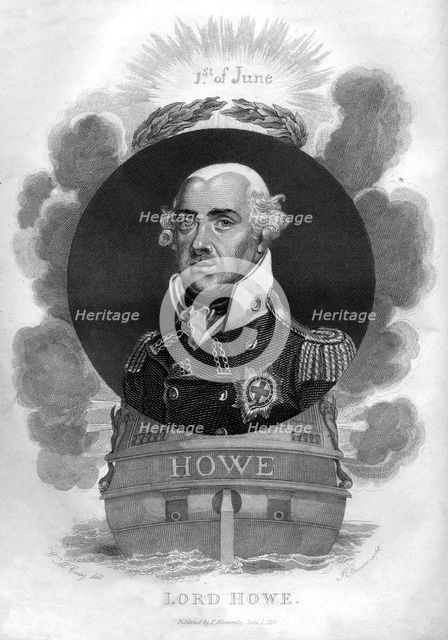 Admiral Richard Howe, 1st Earl Howe, (1726-1799), English admiral, 1816.Artist: I Brown
