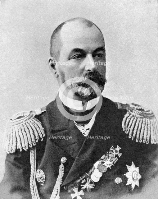 Admiral Rozhestvensky, Russian Commander, Russo-Japanese War, 1904-5. Artist: Unknown