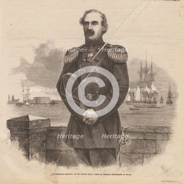 Admiral Stepan Stepanovich Lesovsky (1816-1866), 1863. Artist: Anonymous  