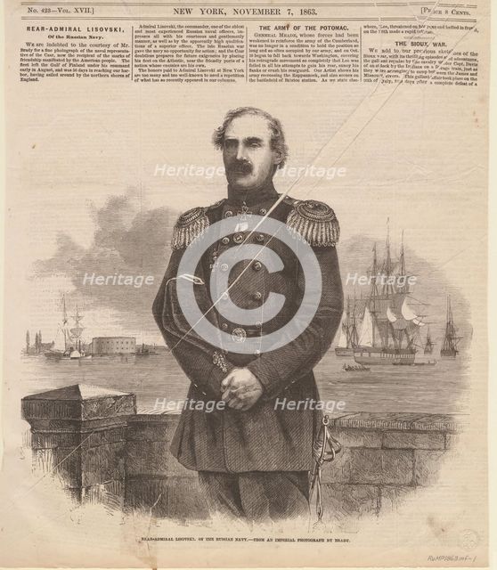 Admiral Stepan Stepanovich Lesovsky (1816-1866) in New York, 1863. Creator: Anonymous.