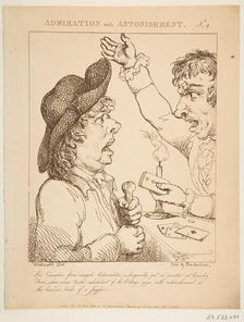 Admiration with Astonishment (Le Brun Travested, or Caricatures of the Passions), January 21, 1800. Creator: Thomas Rowlandson