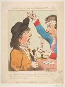 Admiration with Astonishment (Le Brun Travested, or Caricatures of the Passions), January 21, 1800. Creator: Thomas Rowlandson
