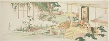 Admiring wisteria, Japan, c. 1801/07. Creator: Hokusai