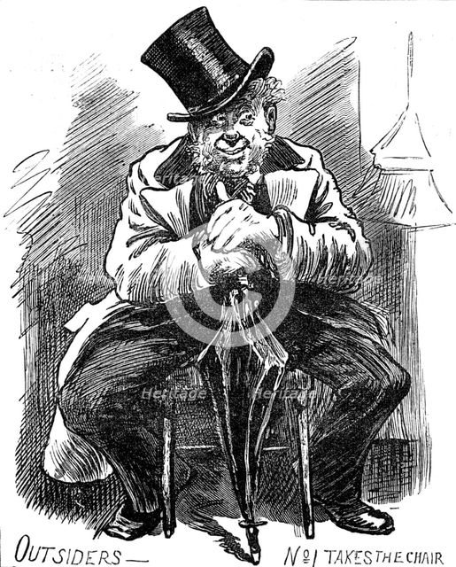 Admission to the Strangers' Gallery of the House of Commons: Outsiders - No. 1 takes the chair, 1881 Creator: Unknown.