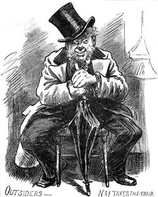 Admission to the Strangers Gallery of the House of Commons: Outsiders - No. 1 takes the chair, 1881 Creator: Unknown