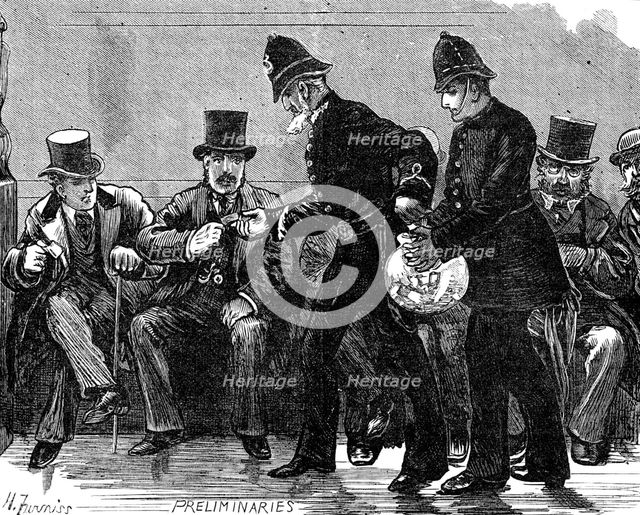 Admission to the Strangers' Gallery of the House of Commons: preliminaries, 1881. Creator: Unknown.