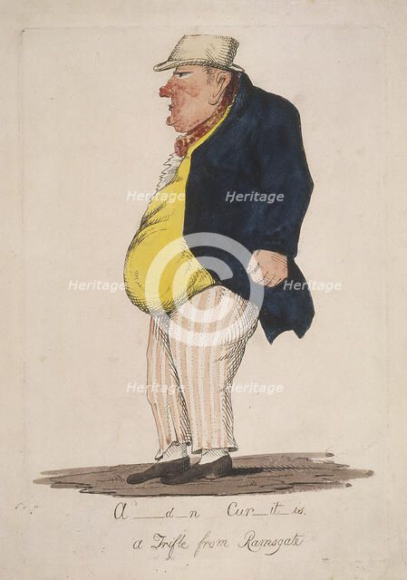 'A_d_n Cur_it_is. a Trifle from Ramsgate', (Alderman Curtis), c1821. Artist: Anon