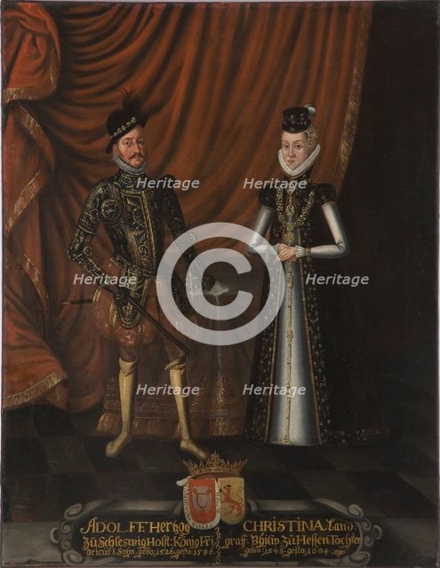 Adolf, 1526-1586, Duke of Holstein, Kristina, 1543-1604, c16th century. Creator: Anon.