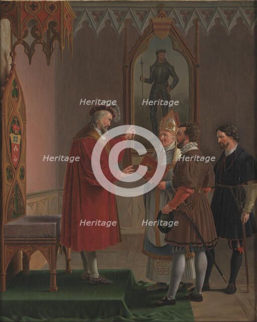 Adolf, Duke of Schleswig-Holstein, Declines the Offer to Accede to the Danish Throne..., 1825-1826. Creator: Martinus Rorbye.