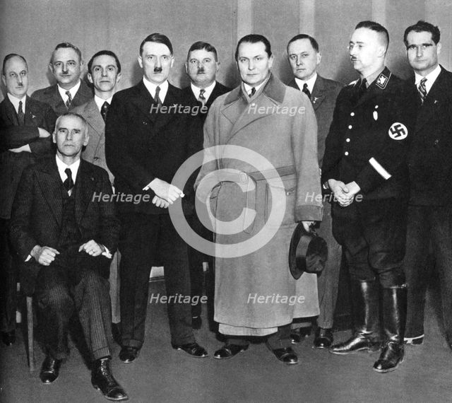 Adolf Hitler (1889-1945) with other members of the Nazi Party, 1933. Artist: Unknown