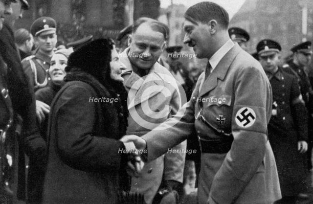 Adolf Hitler meets the people, 1936. Artist: Unknown