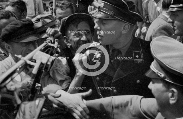 Adolf Hitler meets the people, 1936. Artist: Unknown