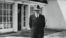 Adolf Hitler on the terrace of the Berghof, Berchtesgaden, Bavaria, Germany, c1936-1945