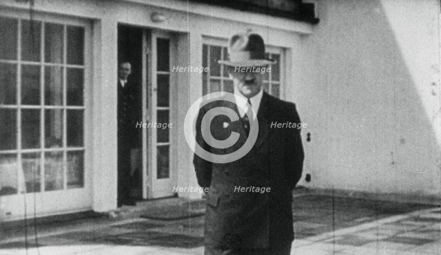 Adolf Hitler on the terrace of the Berghof, Berchtesgaden, Bavaria, Germany, c1936-1945. Artist: Unknown