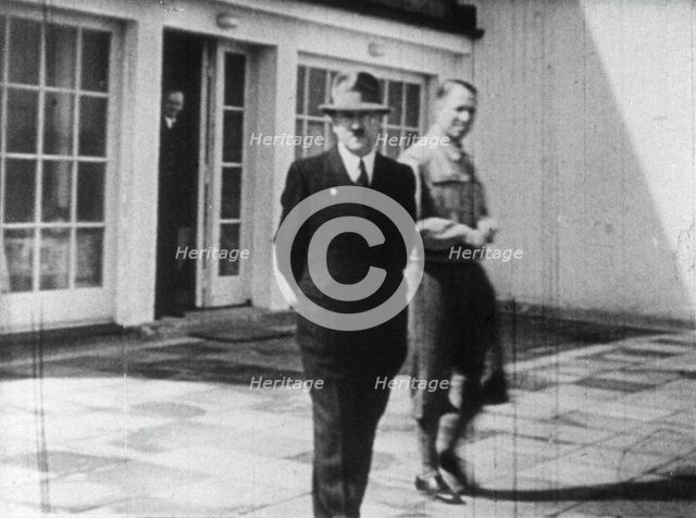 Adolf Hitler on the terrace of the Berghof, Berchtesgaden, Bavaria, Germany, c1936-1945. Artist: Unknown