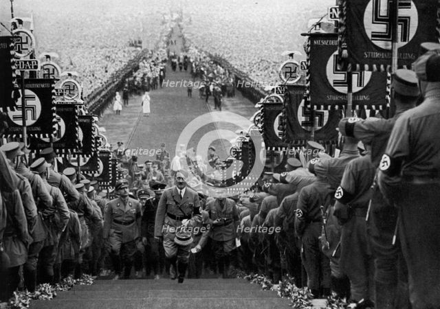 Adolf Hitler at the Bückeberg Harvest Festival, Germany, 1 October 1934. Artist: Unknown