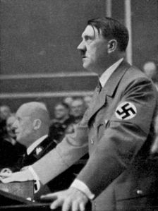 Adolf Hitler addresses the Reichstag, Berlin, Germany, 18 March 1938