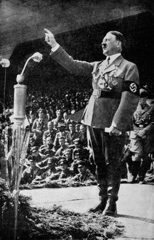 Adolf Hitler addressing a rally, c1930s