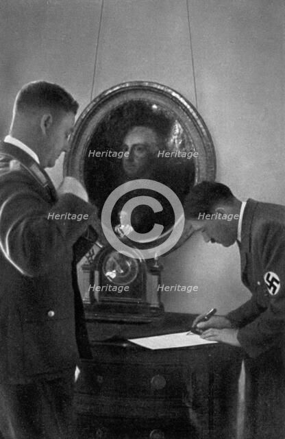 Adolf Hitler and Viktor Lutze, 1936. Artist: Unknown