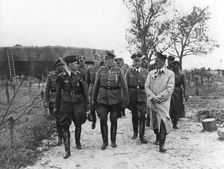 Adolf Hitler and General Wilhelm Keitel inspecting the Maginot Line, France, 1940