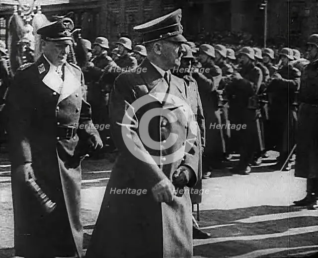 Adolf Hitler and Hermann Goering Inspecting German Soldiers, 1941. Creator: British Pathe Ltd.