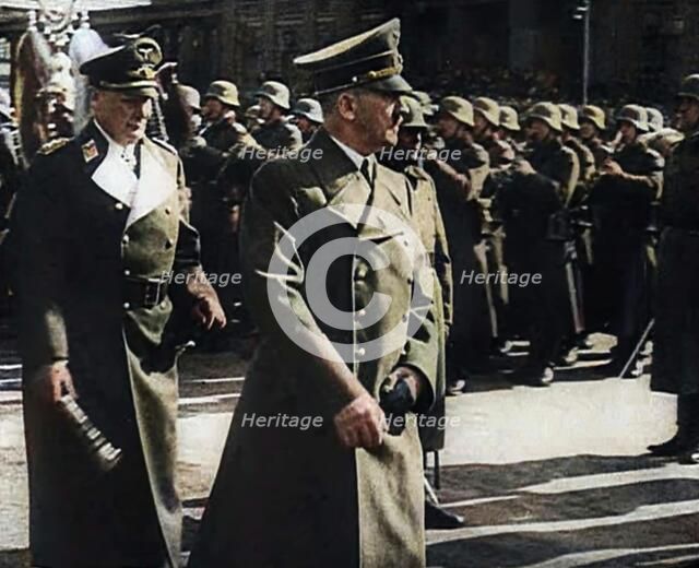 Adolf Hitler and Hermann Goering Inspecting German Soldiers, 1941. Creator: British Pathe Ltd.