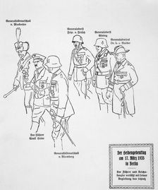 Adolf Hitler and leaders of the armed forces at the Heroes Memorial ceremony, 17th March 1935