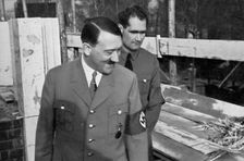 Adolf Hitler and Rudolf Hess visit the building of the Führer Buildings in Munich, Germany, 1936