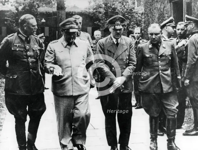 Adolf Hitler and senior Nazis, July 1944. Artist: Unknown