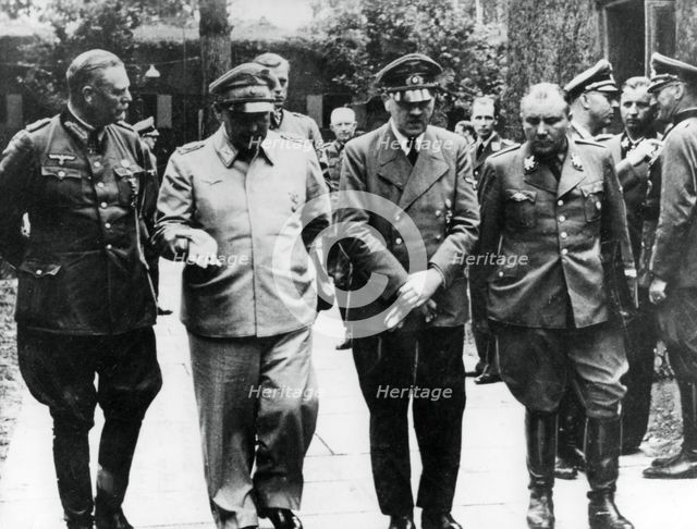 Adolf Hitler and senior Nazis, July 1944. Artist: Unknown