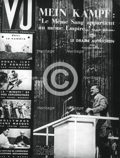Adolf Hitler, cover of Vu magazine, French, 23 February 1938. Artist: Unknown