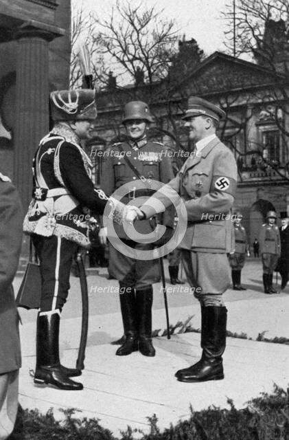 Adolf Hitler during Memorial Day at the war memorial, Berlin, Germany, 1935. Artist: Unknown