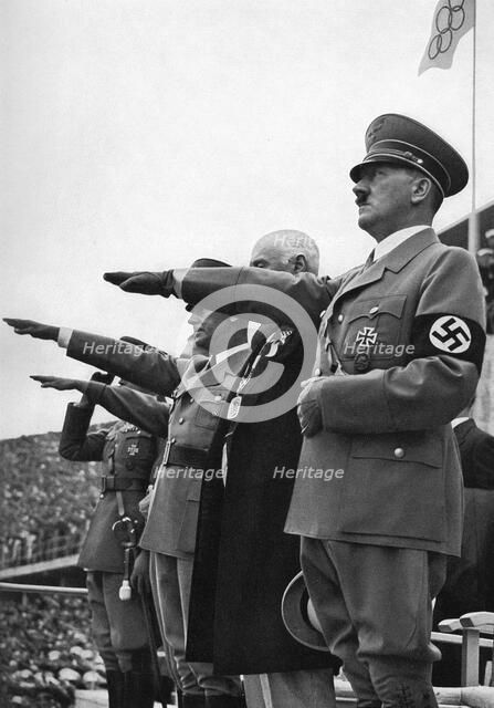 Adolf Hitler, Games of the XI Olympiad, Berlin, 1936. Artist: Unknown