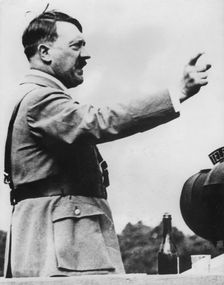 Adolf Hitler, German Nazi dictator, making a speech in Berlin, Germany, c1933-1945