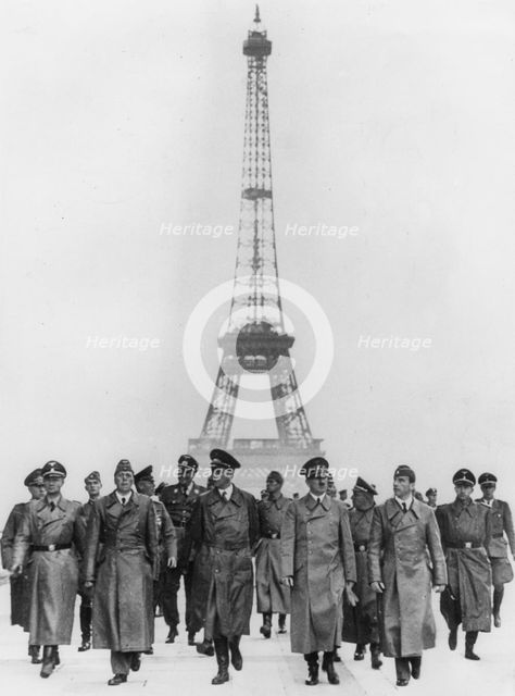 Adolf Hitler, German Nazi dictator, inspecting occupied Paris, France, 1940.  Creator: Unknown.