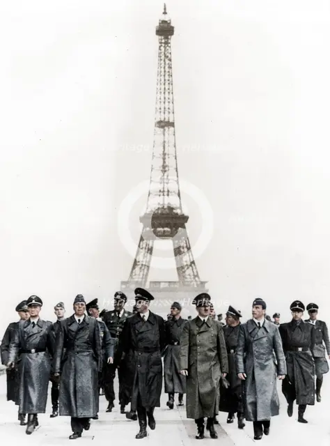 Adolf Hitler, German Nazi dictator, inspecting occupied Paris, France, 1940.  Creator: Unknown.