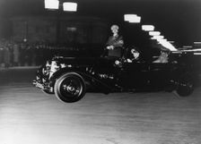 Adolf Hitler, German Nazi dictator, parading in a car, Berlin, Germany, c1930s. Creator: Unknown
