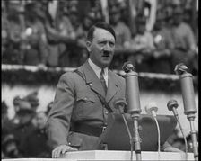 Adolf Hitler Giving a Speech, 1930s. Creator: British Pathe Ltd