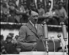 Adolf Hitler Giving a Speech, 1930s. Creator: British Pathe Ltd