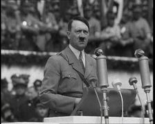 Adolf Hitler Giving a Speech, 1930s. Creator: British Pathe Ltd