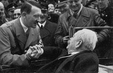 Adolf Hitler greeting General Karl Litzmann on his birthday, 1934
