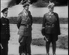 Adolf Hitler, Hermann Goering and Two German Officers Looking Out to Sea, 1940. Creator: British Pathe Ltd